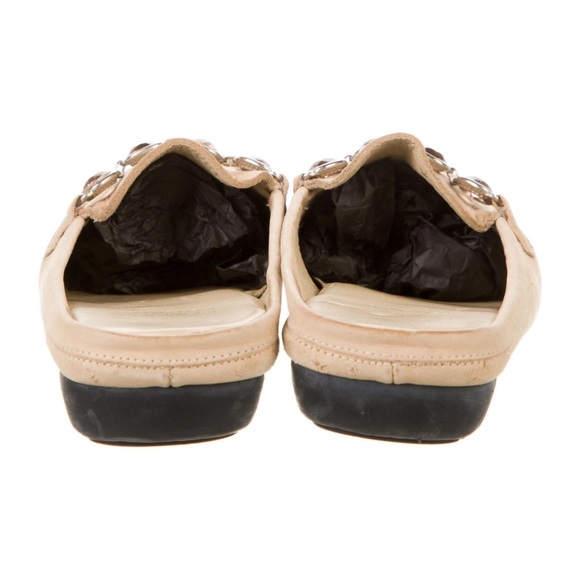 Stuart Weitzman Suede Crystal Embellishment Mules - Picture 3 of 5